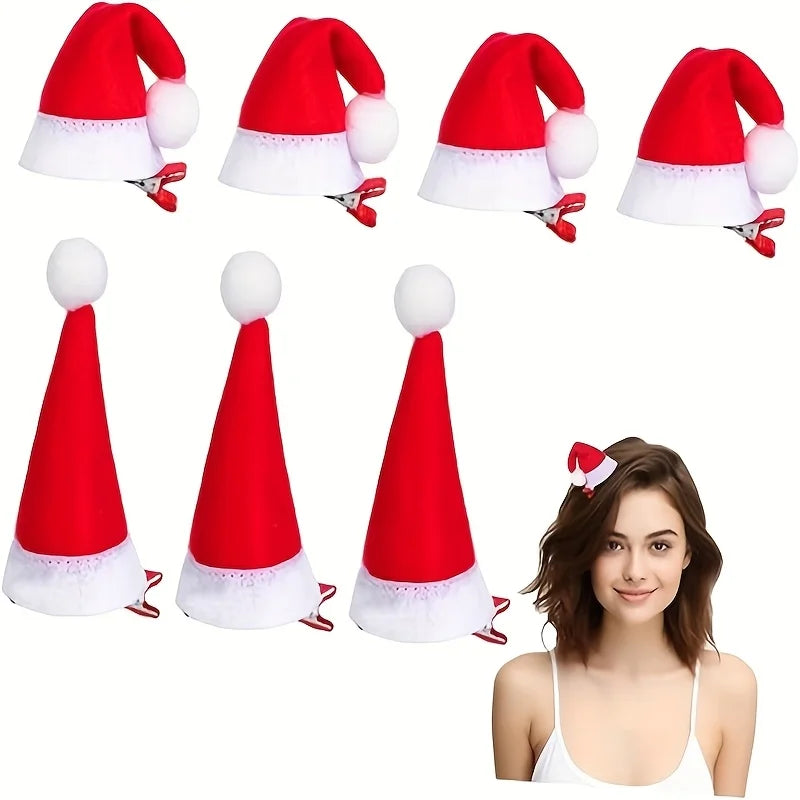 Christmas Xmas Hat Hair Clips — Swuffy