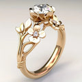 Luxurious Elegant Floral Ring Gold — Swuffy