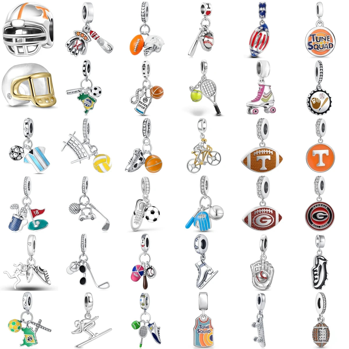 Silver Sports Series Charm Rugby — Swuffy