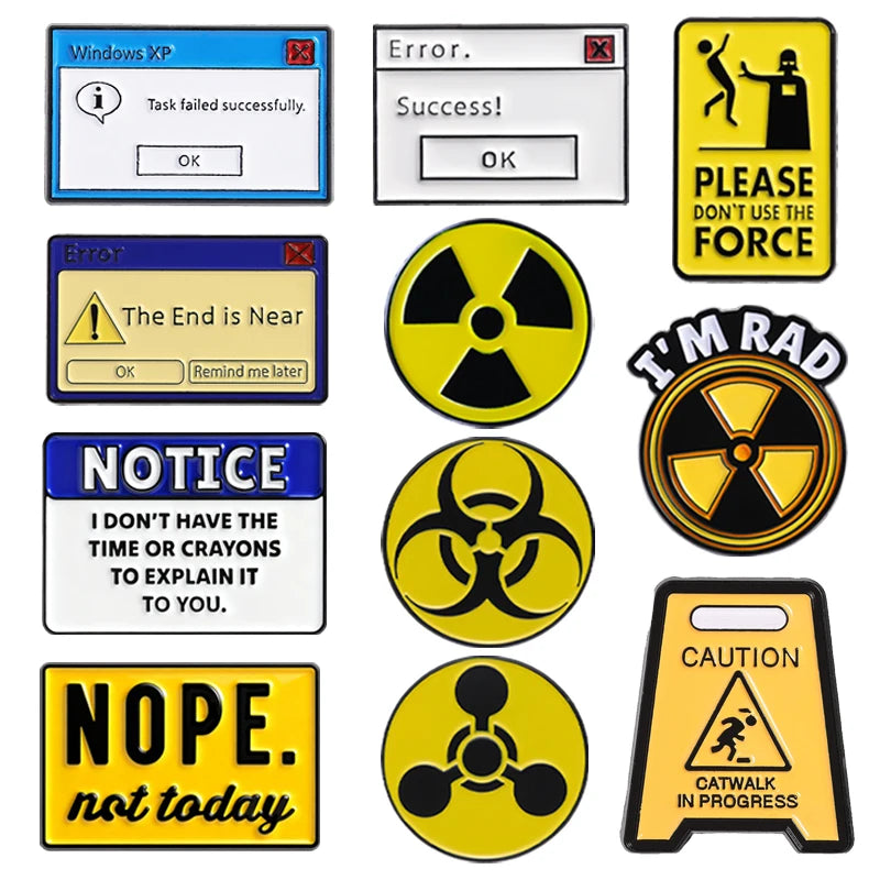 Radioactive Nuclear Radiation Symbol Enamel — Swuffy