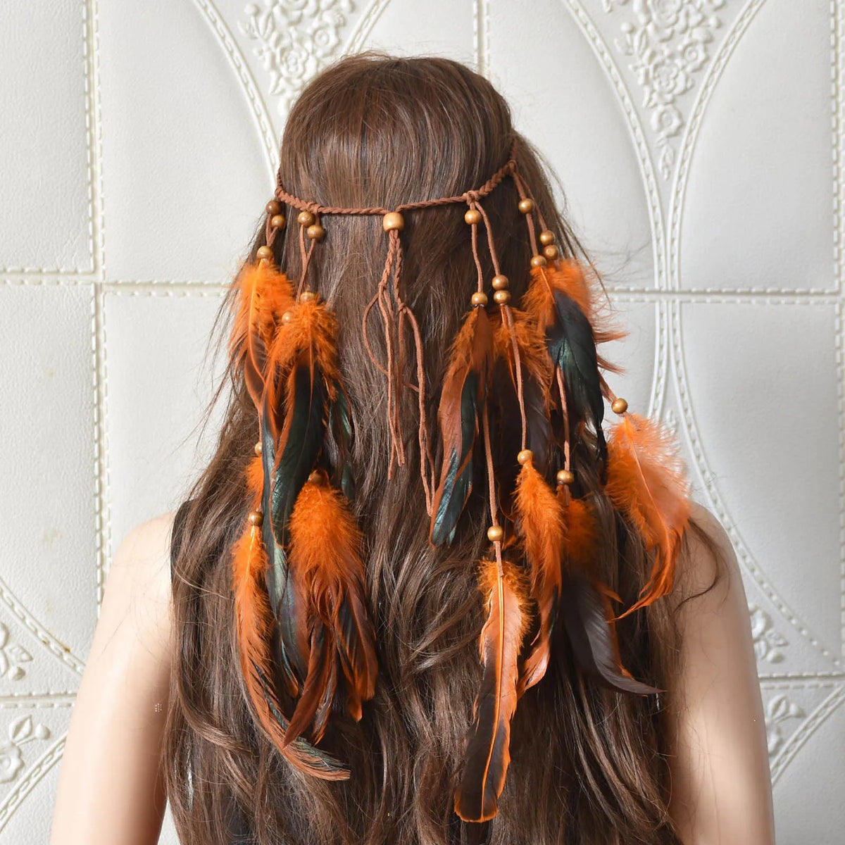 Retro Bohemian Headband Long Feather — Swuffy