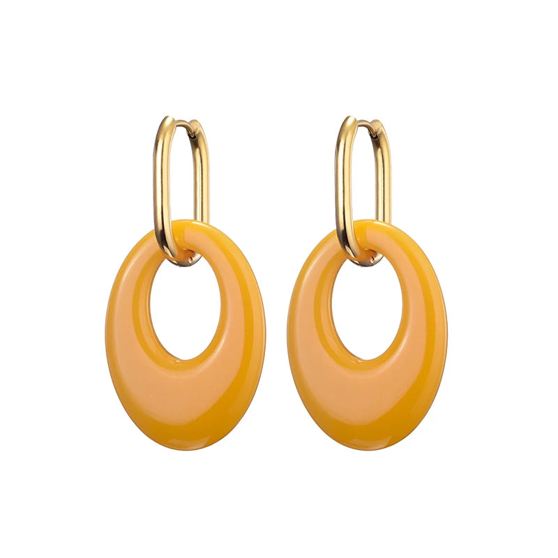 Hollow Oval Geometric Hoop Earrings — Swuffy