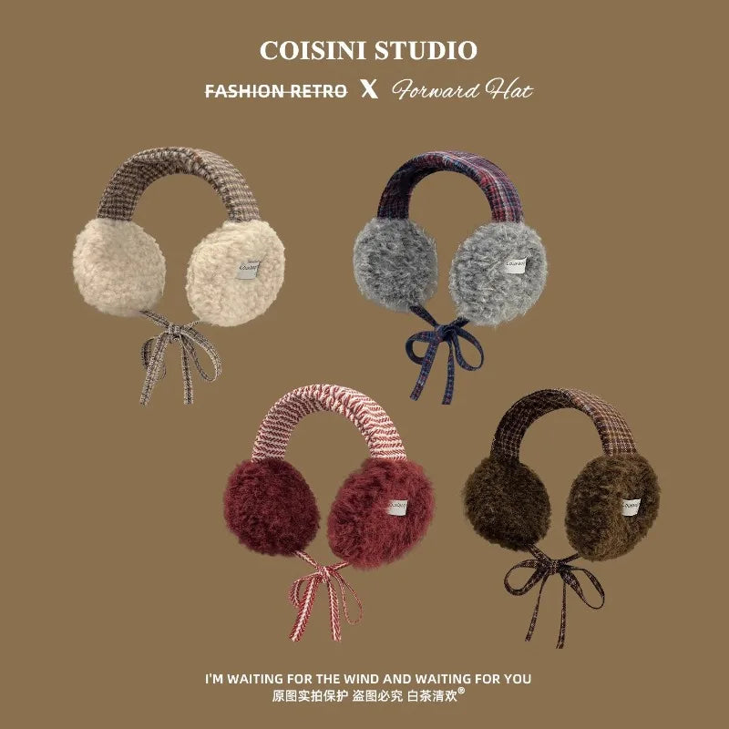 Korean Retro Contrasting Straps Plush — Swuffy