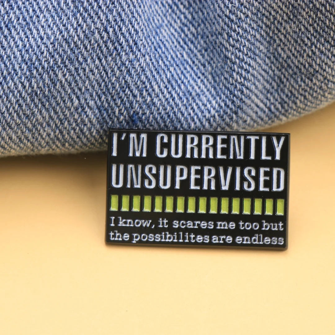 Currently Unsupervised Enamel Pin Cartoon — Swuffy
