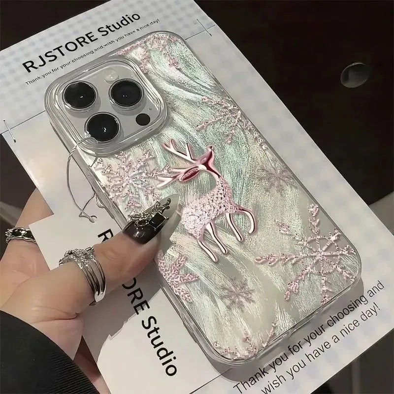 Snowflake Deer Phone Case Iphone — Swuffy