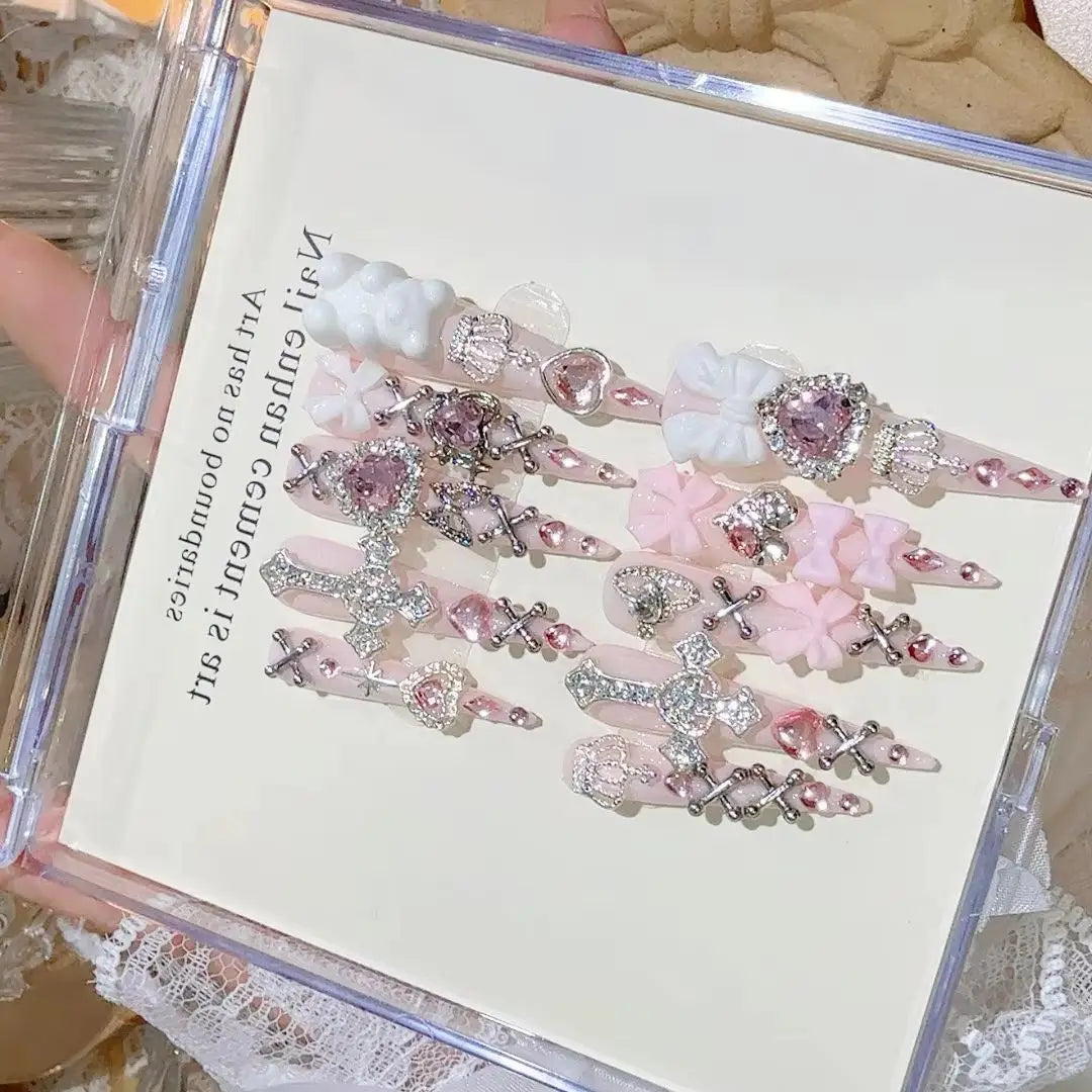 Nails Shibuya Bow Heart Cross — Swuffy