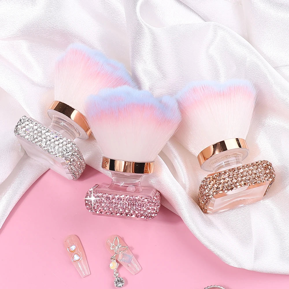 Rhinestone Embellished Nail Dust Brush — Swuffy