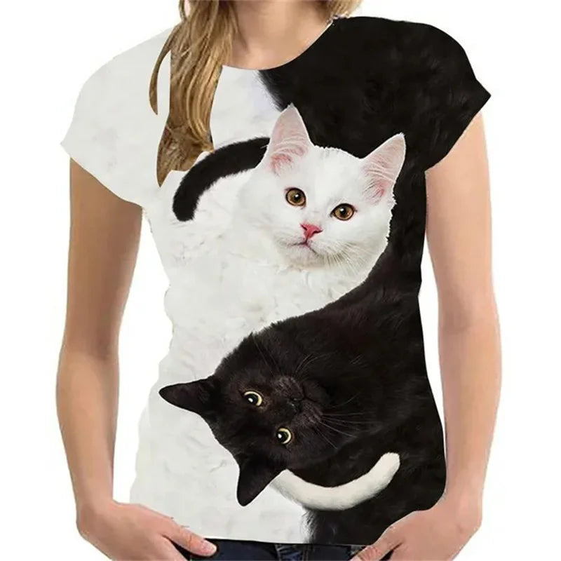 Printed Mysterious Cat Shirt Animal — Swuffy