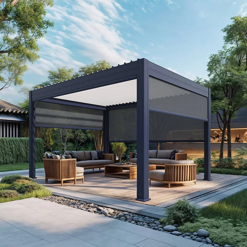 Electric Adjustable Bioclimatic Louvered Motorized — Swuffy
