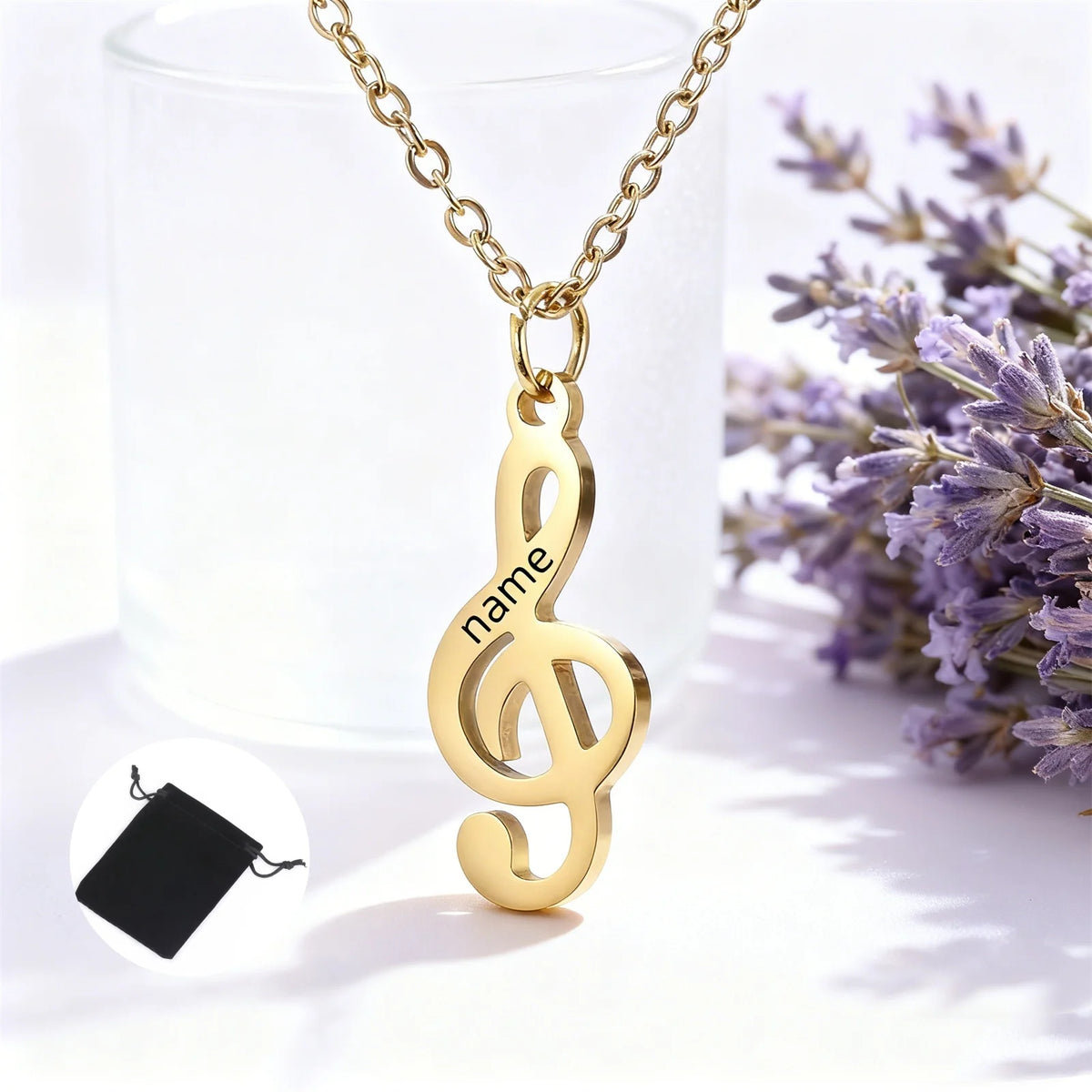 Customized Name Music Symbol Necklace — Swuffy