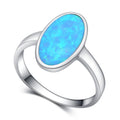 Elegant Blue Synthetic Opal Ring — Swuffy