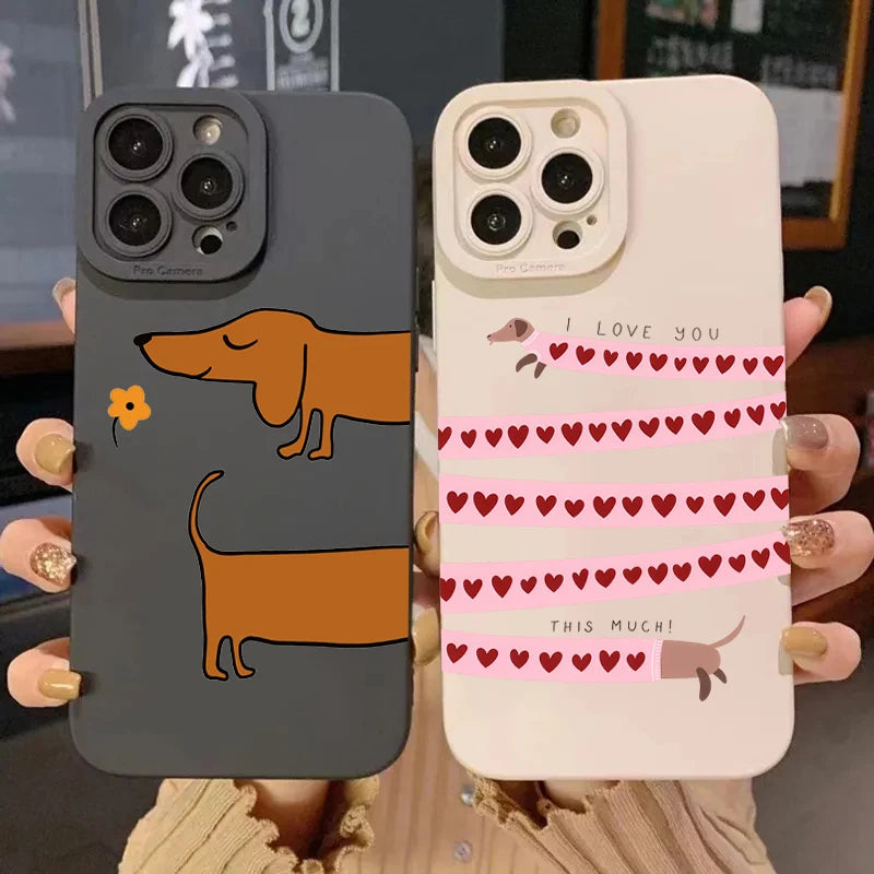 Sausage Dog Pattern Silicone Phone — Swuffy