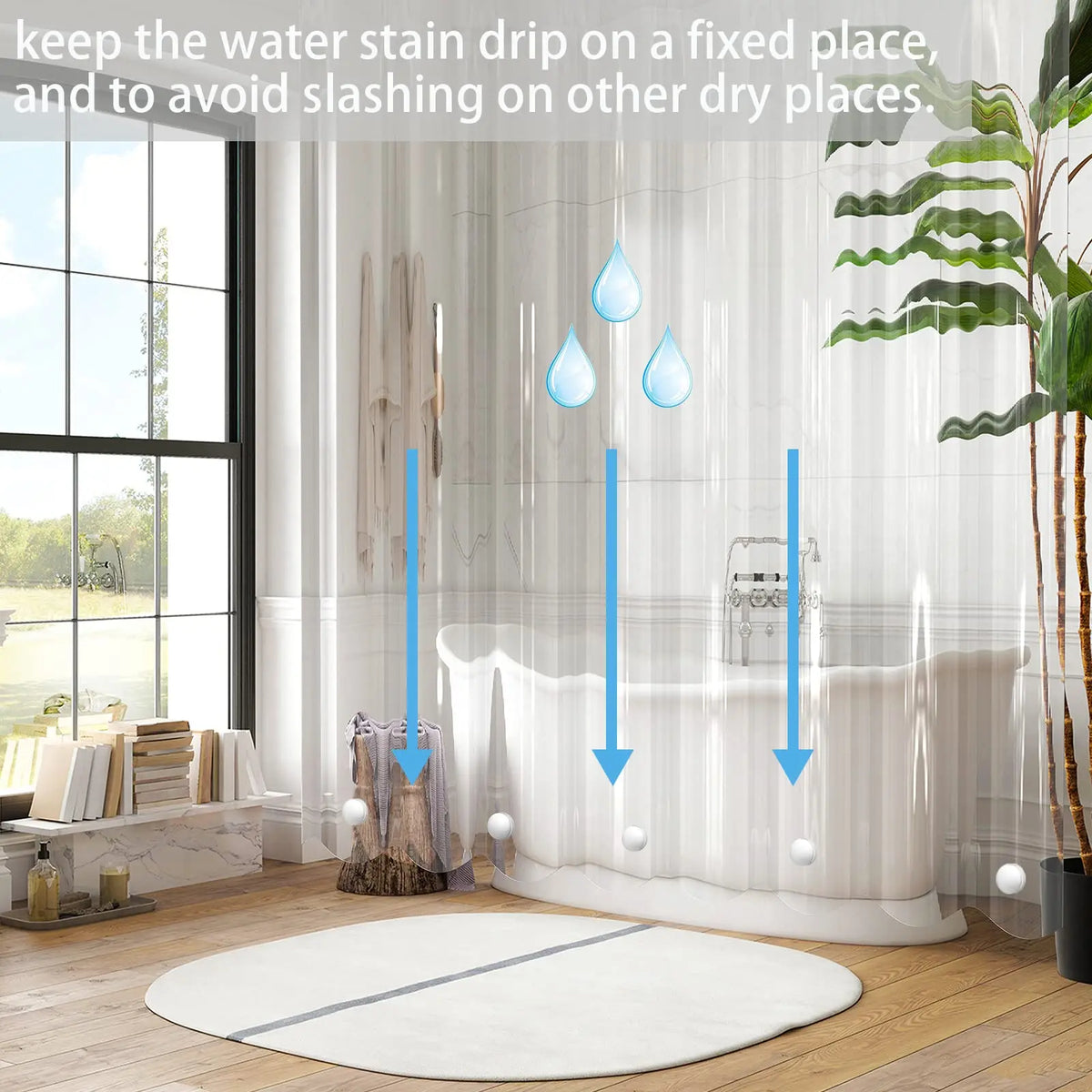 Magnetic Silicone Wrapped Shower Curtain — Swuffy