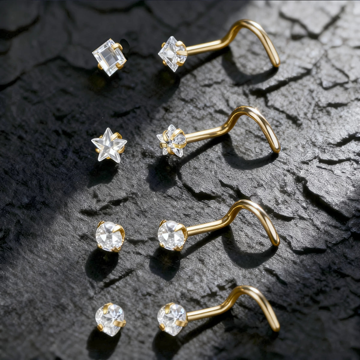 Glitter Nose Studs Stainless Steel — Swuffy