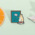 Cat Brain Enamel Pin Funny — Swuffy
