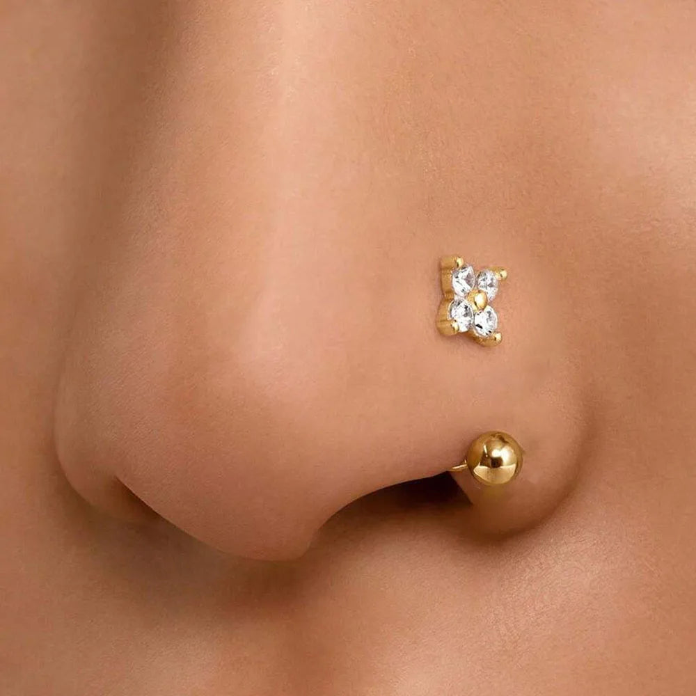 Zircon Flower Shaped Nose Ring — Swuffy