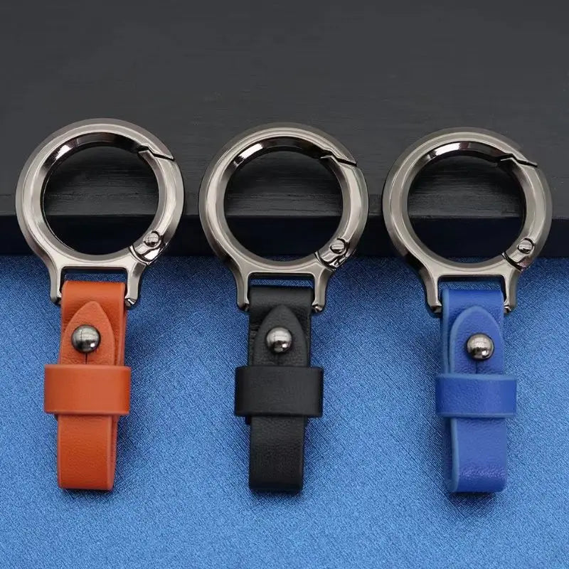 Titanium Alloy Cowhide Leather Keychain — Swuffy