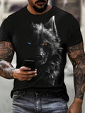 Shirt Wolf Print Casual Streetwear — Swuffy