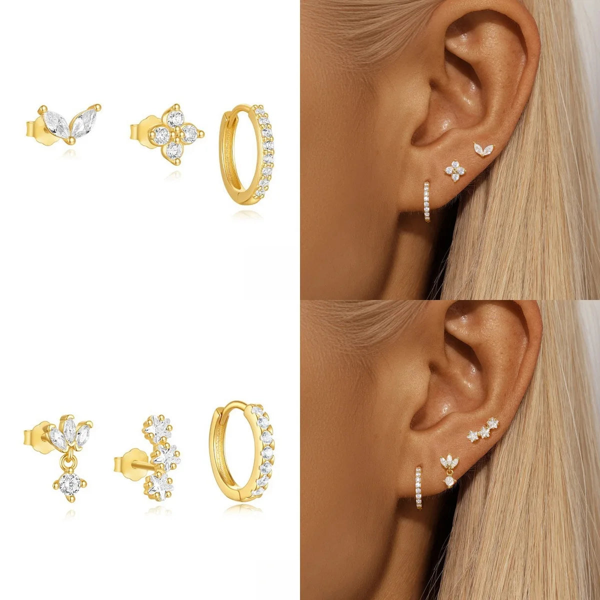 Dainty Cz Flower Stud Earring — Swuffy