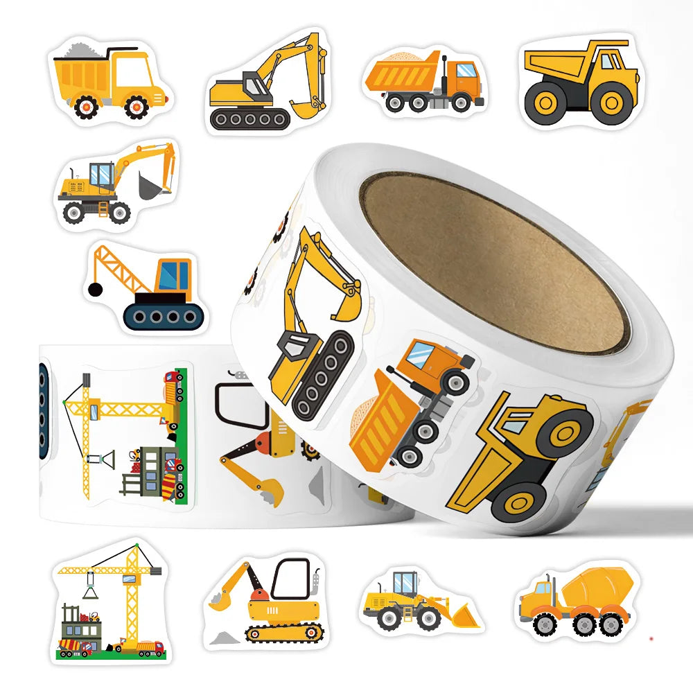 Cartoon Engineering Vehicle Stickers Encouragement — Swuffy