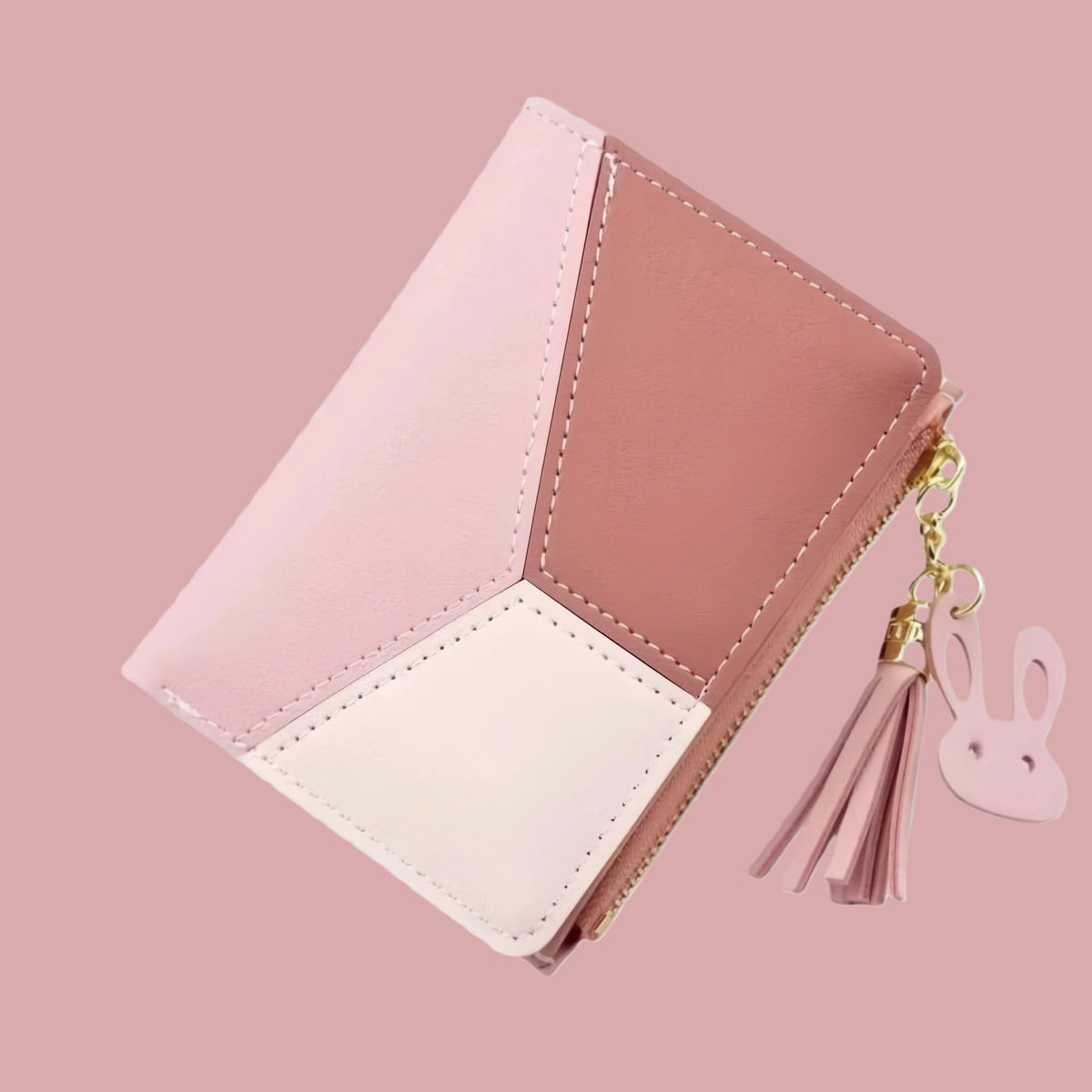Elegant Short Wallet Tri Patchwork — Swuffy