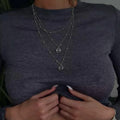 Black Rhinestone Layered Necklace — Swuffy