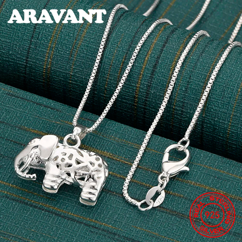Sterling Silver Elephant Pendant Necklace — Swuffy