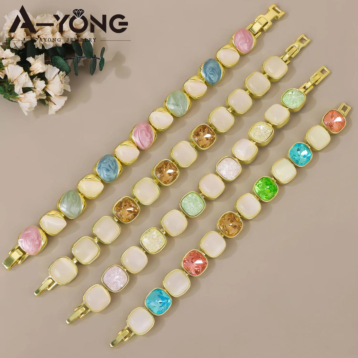Multicolor Beaded Zirconia Bracelet French — Swuffy