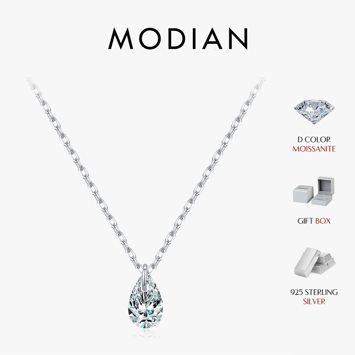 Modian Water Drop Moissanite Necklace — Swuffy