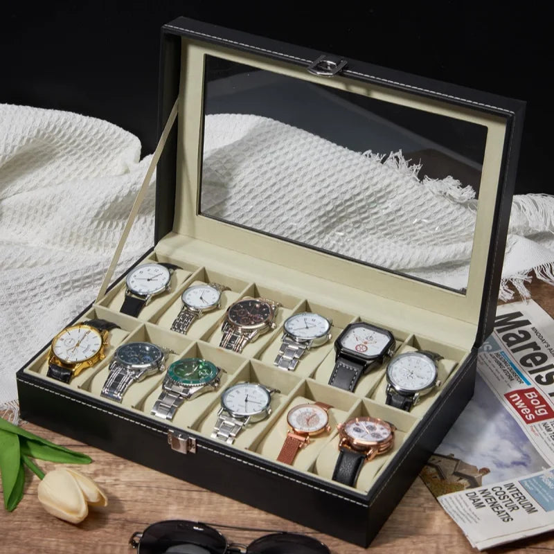 PU Leather Watch Organizer Box — Swuffy
