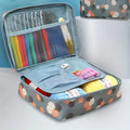 Cosmetics Bag Flower Print Compartment — Swuffy