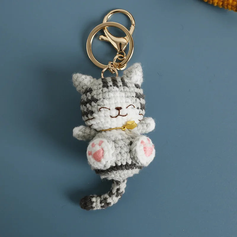 Handmaking Crochet Kitten Keyrings Smiling — Swuffy