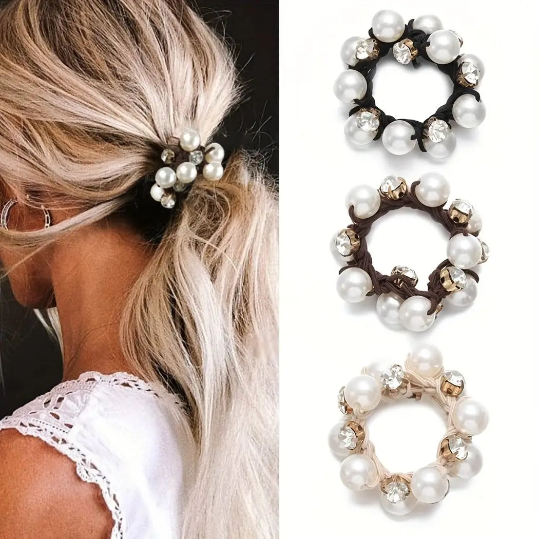 Pearl Brimmed Hair Tie Glitter — Swuffy