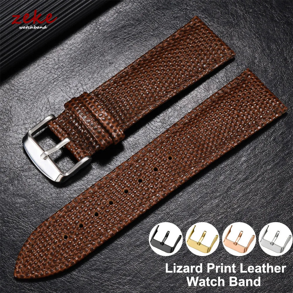 Lizard Print Leather Watch Band — Swuffy