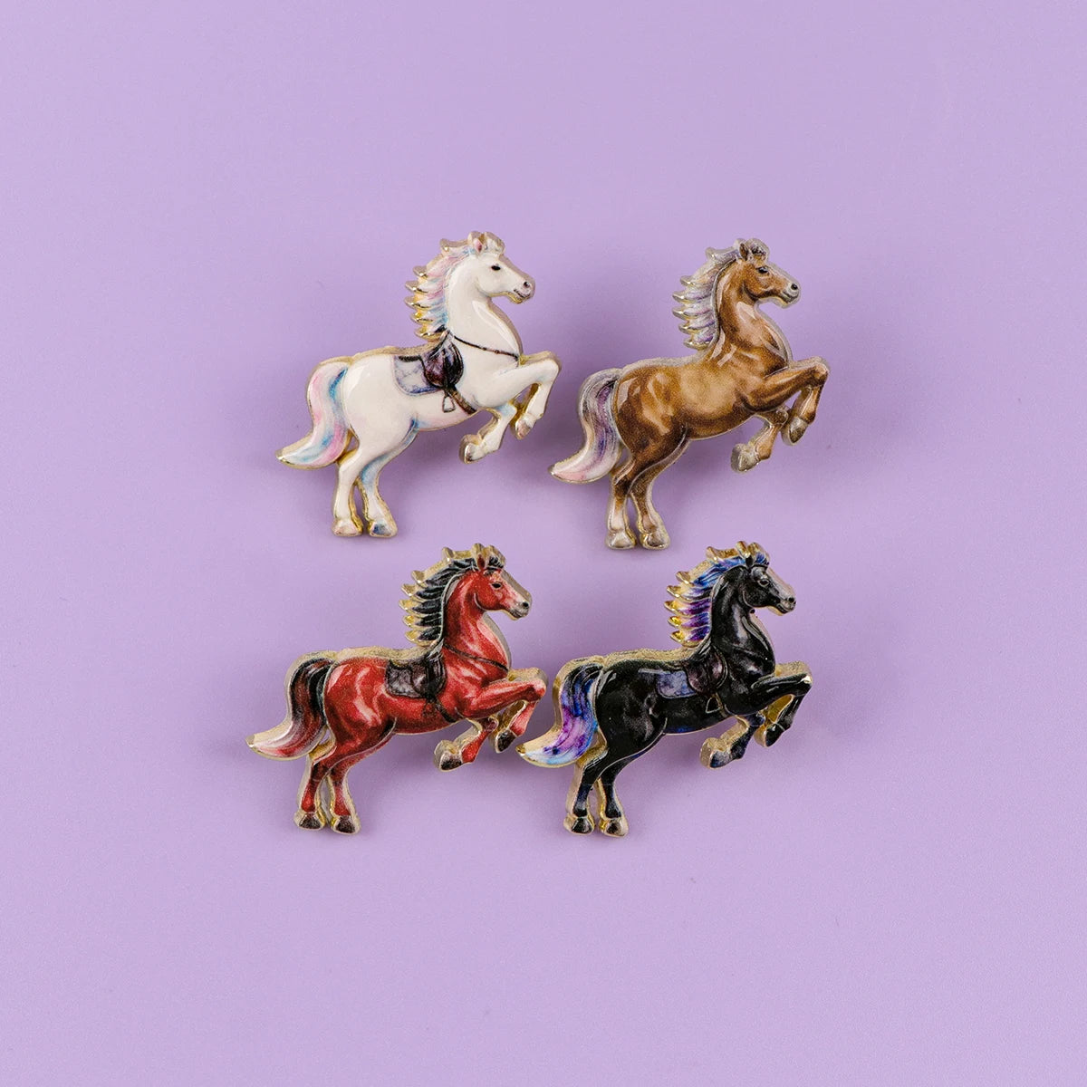 Cartoon Horse Brooches Animal Enamel — Swuffy
