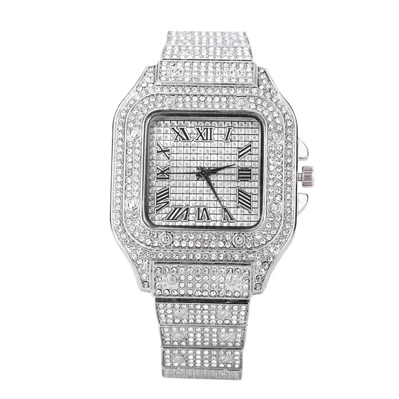 Full Diamond Square Quartz Watch — Swuffy