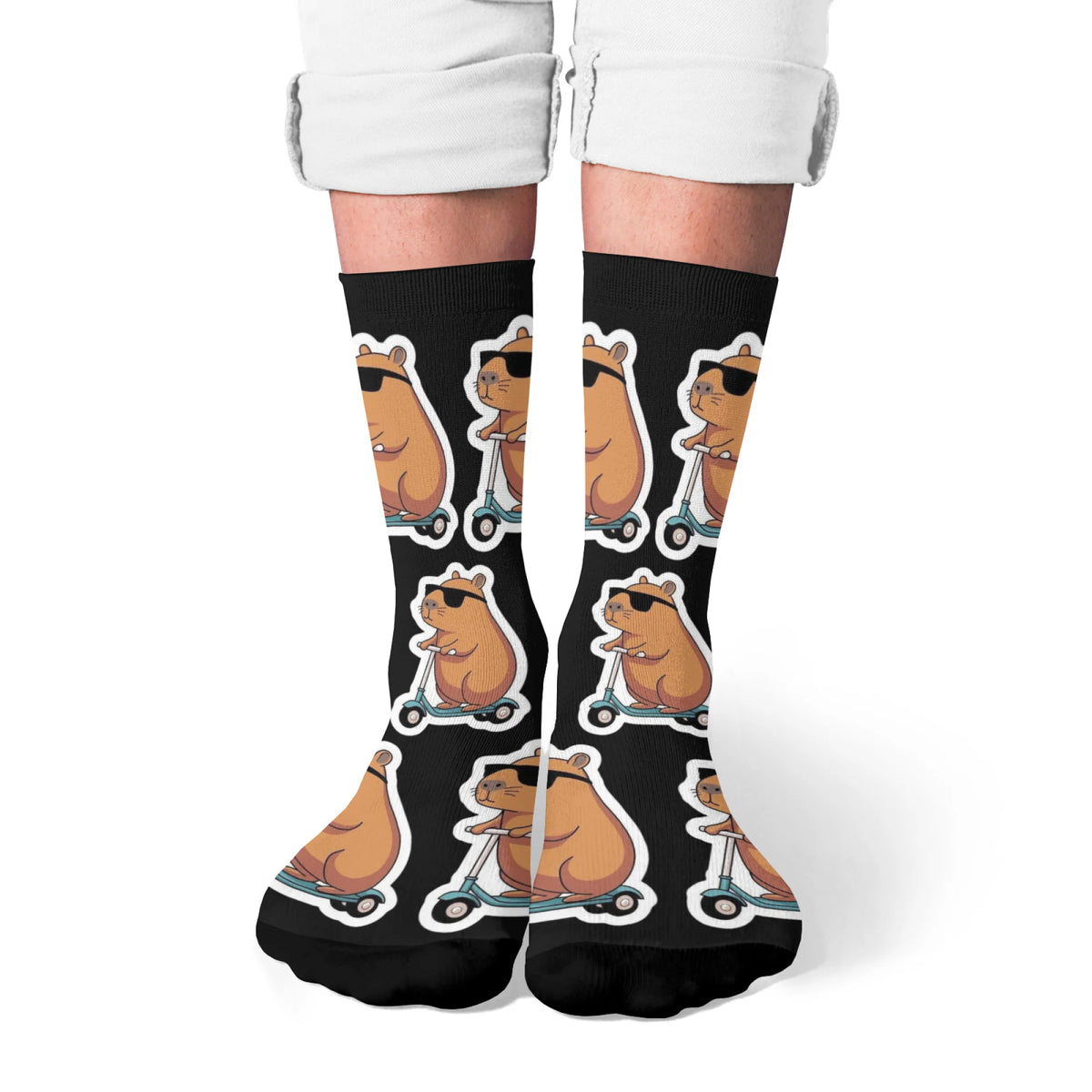 Capybara Print Mid Calf Socks — Swuffy