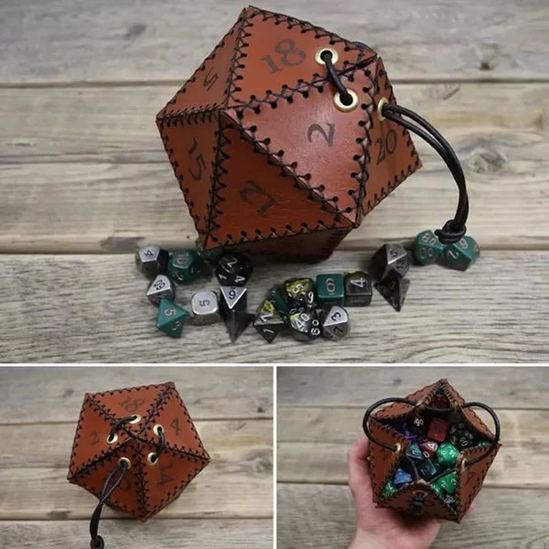 Dice Bag Polygonal Dice Leather — Swuffy