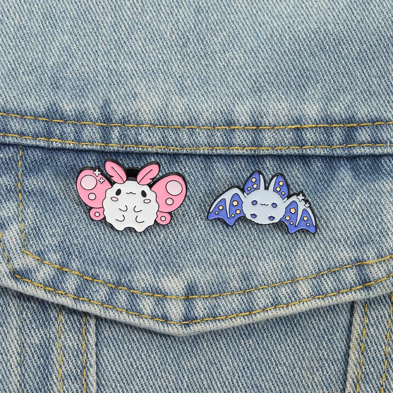 Rosy Maple Moth Bat Enamel — Swuffy