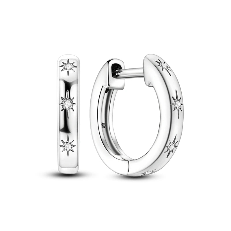 Sterling Silver Earrings Sparkling Minimalist — Swuffy