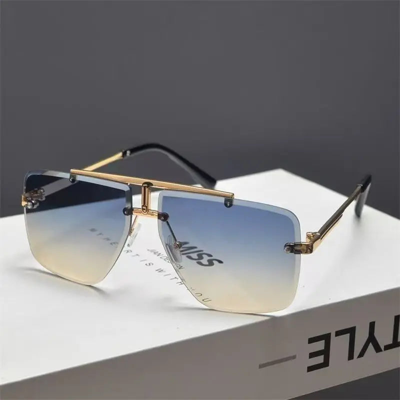 Retro Pilot Metal Sunglasses Square — Swuffy