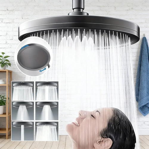 6-Setting Rainfall Shower Head — Swuffy