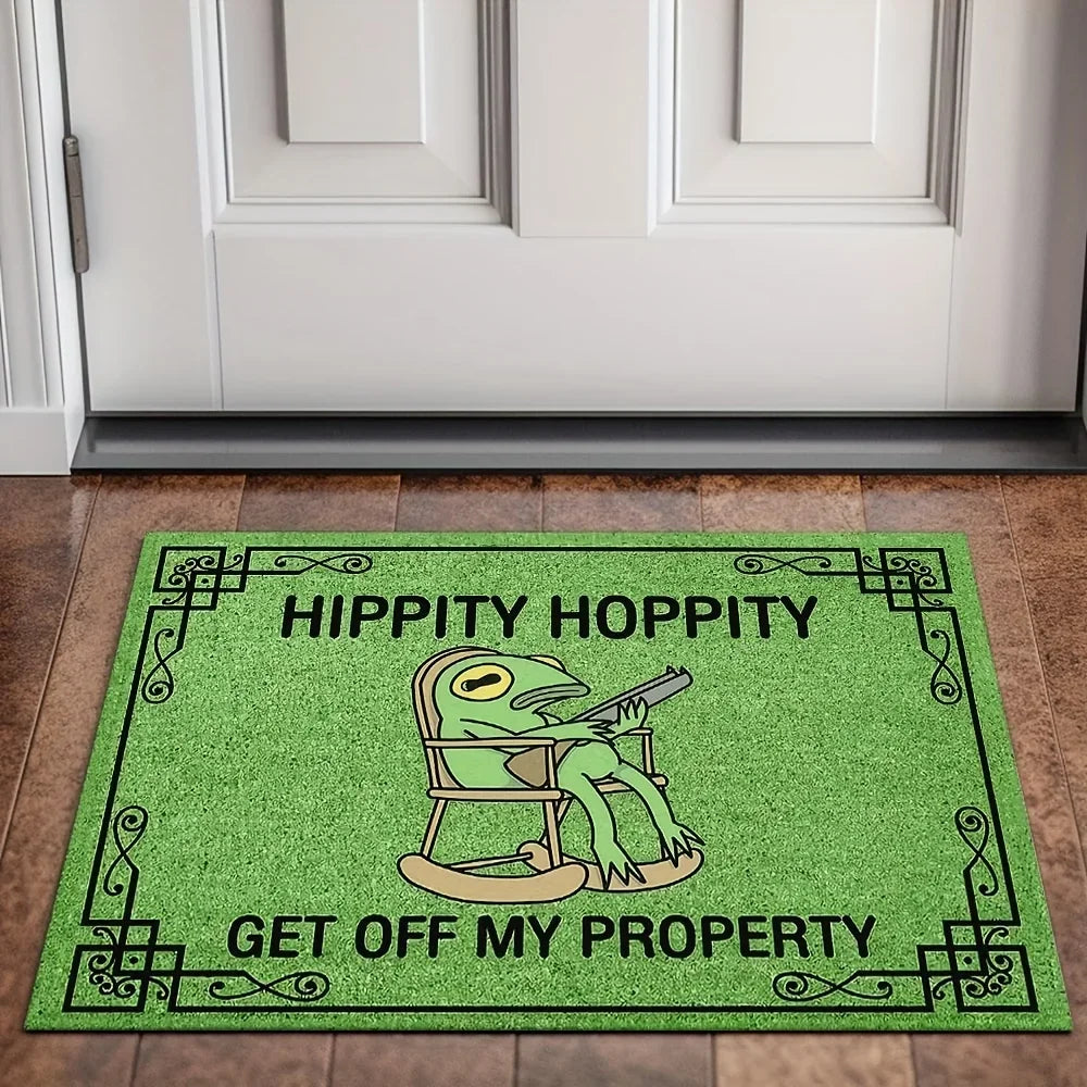 Cartoon Frog Welcome Doormat — Swuffy