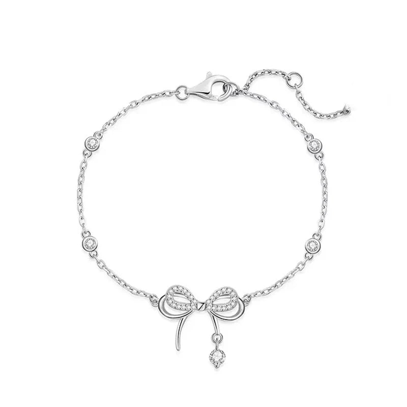 Sterling Silver Bow Bracelet Simple — Swuffy
