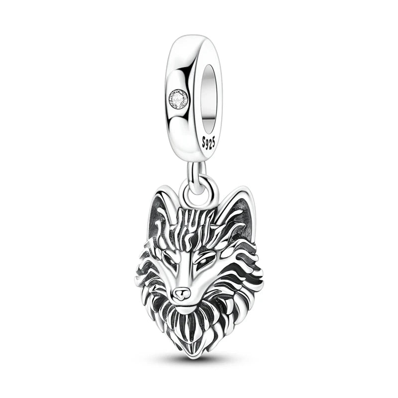 Sterling Silver Charms Bead Wolf — Swuffy
