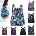 Floral Printed Drawstring Bag Polyester — Swuffy