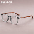 Faux Wood Temple Square Glasses — Swuffy