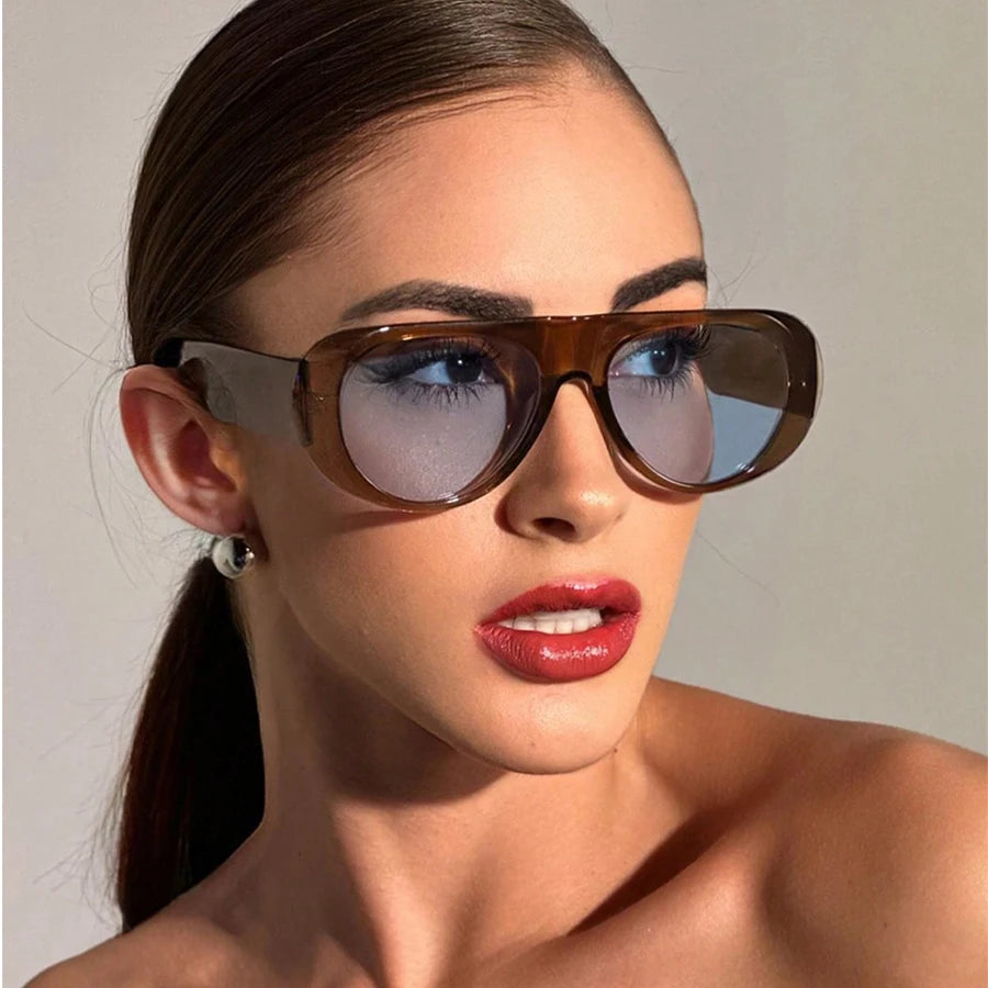 Vintage Oversized Oval Sunglasses Wide — Swuffy
