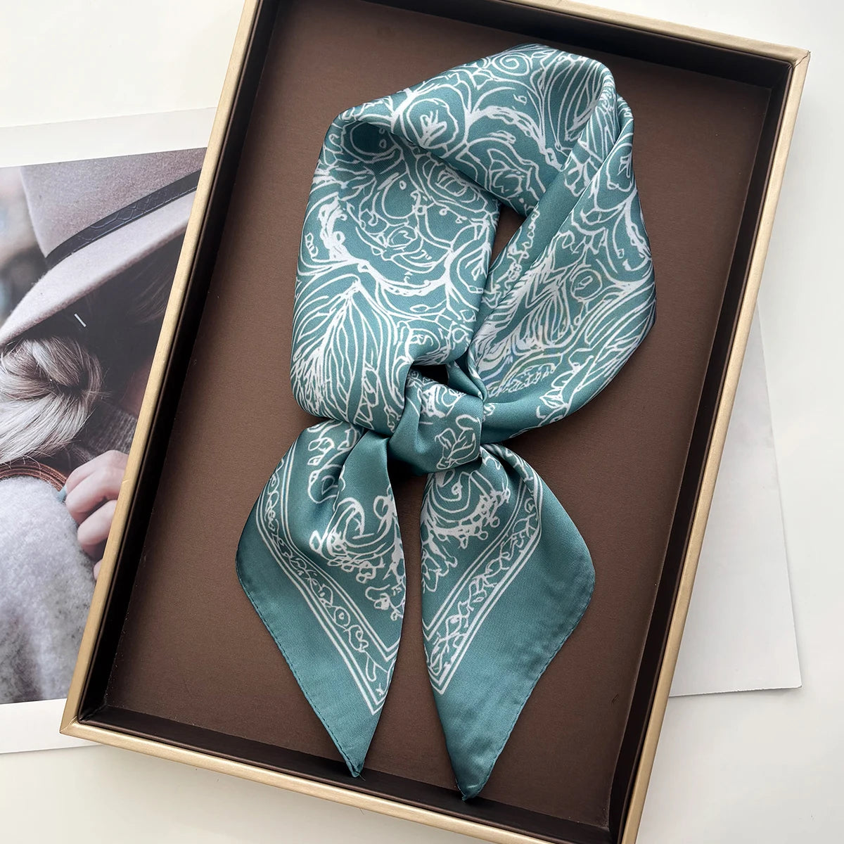 Design Print Square Silk Scarf — Swuffy