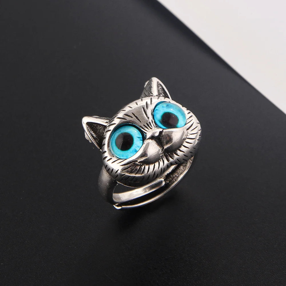 Silver Alloy Cat Ring Fashionable — Swuffy